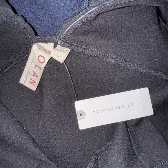 NEW Anthropologie Dolan Ruffle Black Blouse Flutter Sleeve Size M Medium V-Neck - Picture 8 of 9